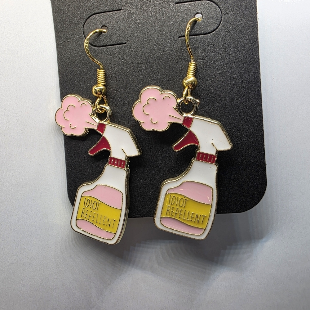 Idiot Repellent Spray Bottle‎ Earrings Handmade Hypoallergenic BUNDLE to Save